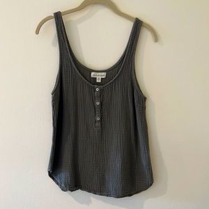 Anthropologie Cloth & Stone Gauze Henley Tank